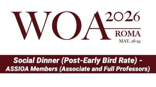 Social Dinner (Post-Early Bird Rate) - ASSIOA Members (Associate and Full Professors)