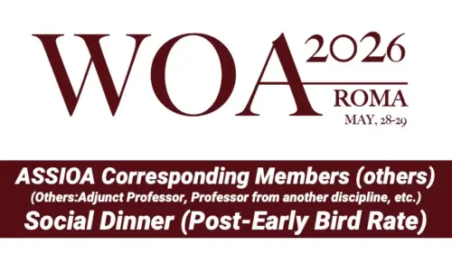 Social Dinner (Post-Early Bird Rate) - ASSIOA Corresponding Members (others)